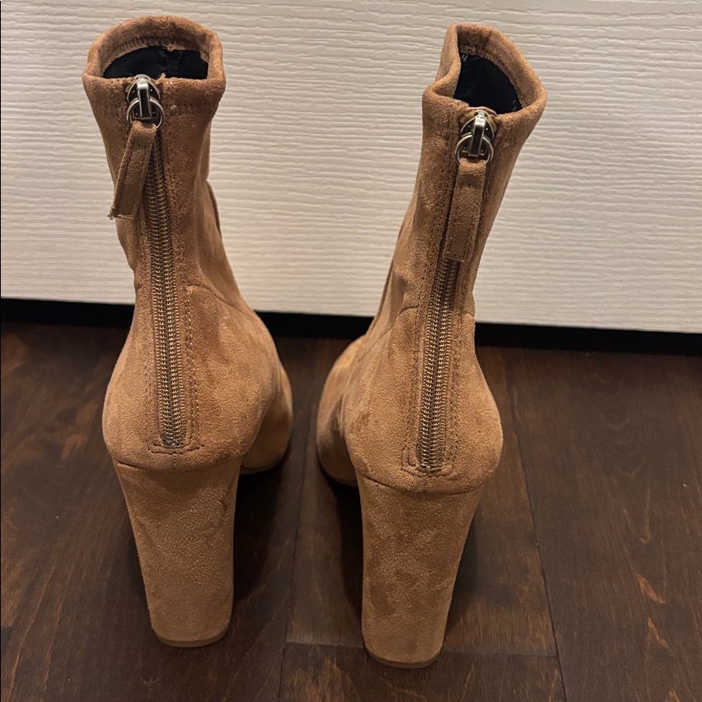 Tan Suede Ankle Boots by Steve Madden - Picture 2 of 5